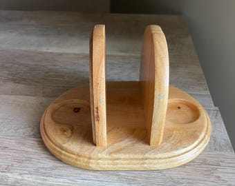 Kamenstein Wooden Napkin Holder with Salt Pepper Tray, Rustic Kitchen Decor, Farmhouse Table Organizer and Caddy