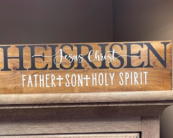 He Is Risen Wood Sign: Easter Christian Home Decor