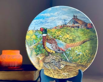 Vintage The Pheasant Plate by Wayne Anderson 1986, Upland Birds of North America series, collectible plate, pheasant decor, porcelain plate
