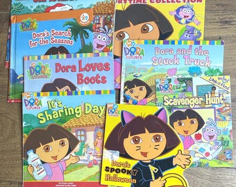 Dora the Explorer books set of 8, vintage children’s books, NickJr character, Y2K books