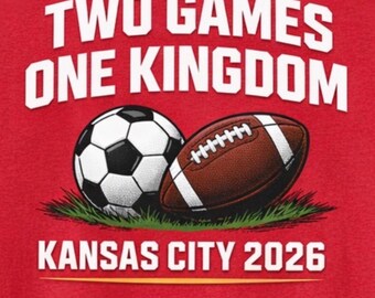 Kansas City 2026 Soccer Football V-Neck Tee | Two Games One Kingdom Shirt