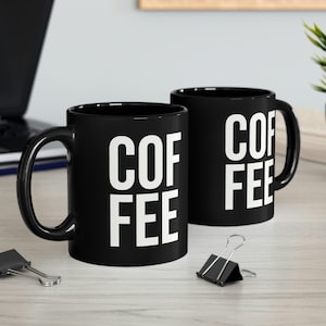 Eenvoudige zwarte gewaagde koffiemok - 11oz