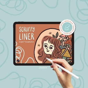 Scruffy liner brush for Procreate, rough line art brush, perfect for gritty outlines