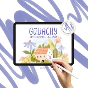 Gouache procreate brush, Gouachy digital art brush, hand crafted by Brusheria