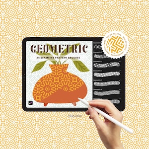 Geometric pattern brushes for Procreate, seamless patterns brush set by Brusheria