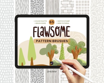 Flawsome pattern brushes for Procreate, imperfect patterns brush set for digital art