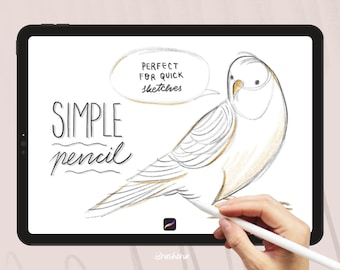 Simple Pencil brush, realistic sketching brush for iPad