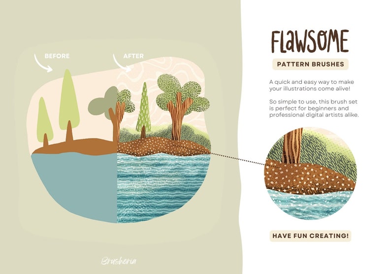 Flawsome Pattern Brushes for Procreate, Imperfect Patterns Brush Set ...