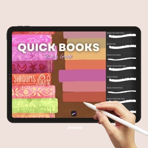 Books Procreate brush set, 12 bookshelf brushes for iPad