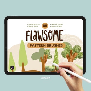 Flawsome pattern brushes for Procreate, imperfect patterns digital brush set