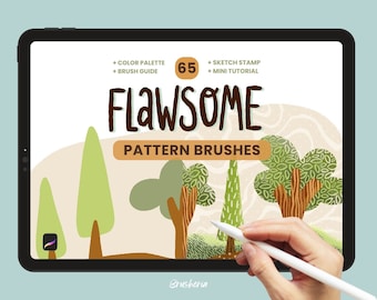 Flawsome pattern brushes for Procreate, imperfect patterns digital brush set