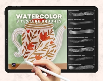 Watercolor Textures digital art brush set for Procreate, realistic watercolour textures, hand crafted by Brusheria