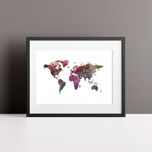 Wereldkaart Wall Art, Multi-Color World Map, World Map Digital Download, Vintage World Map Printable, World Map Print, Vintage Map Art Art