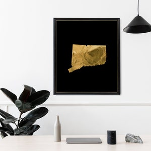 Connecticut Wall Art, Connecticut Digital Download, Connecticut Printable,Gold Foil,Connecticut Digital Print,Connecticut Gallery Wall Print