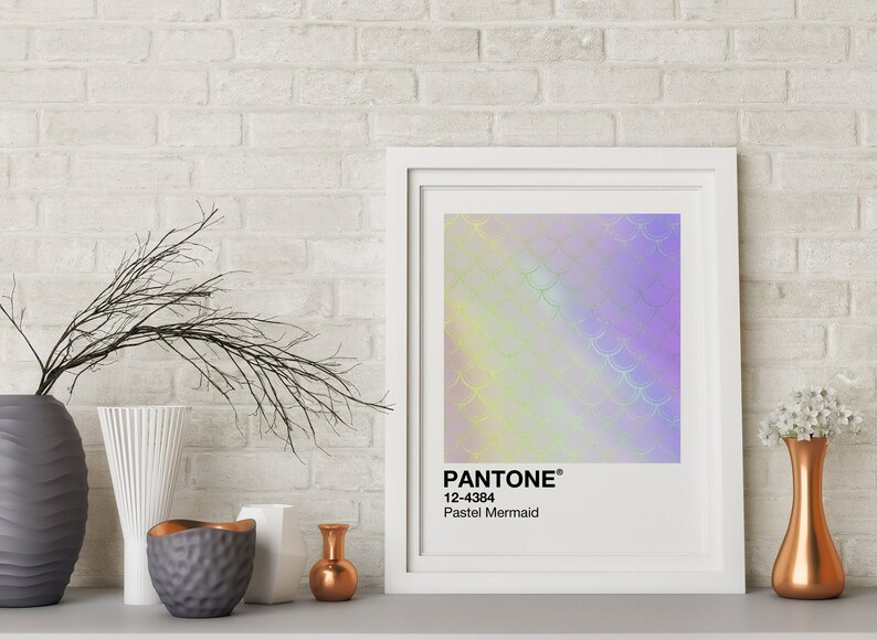Pantone Wall Art Pastel Mermaid Design Pantone Digital - Etsy