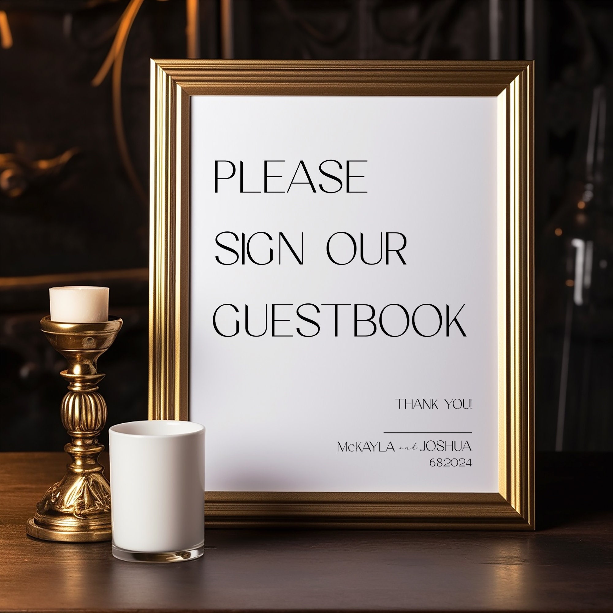 Minimalist Wedding Guest Book Sign Template (digital Download) - Etsy
