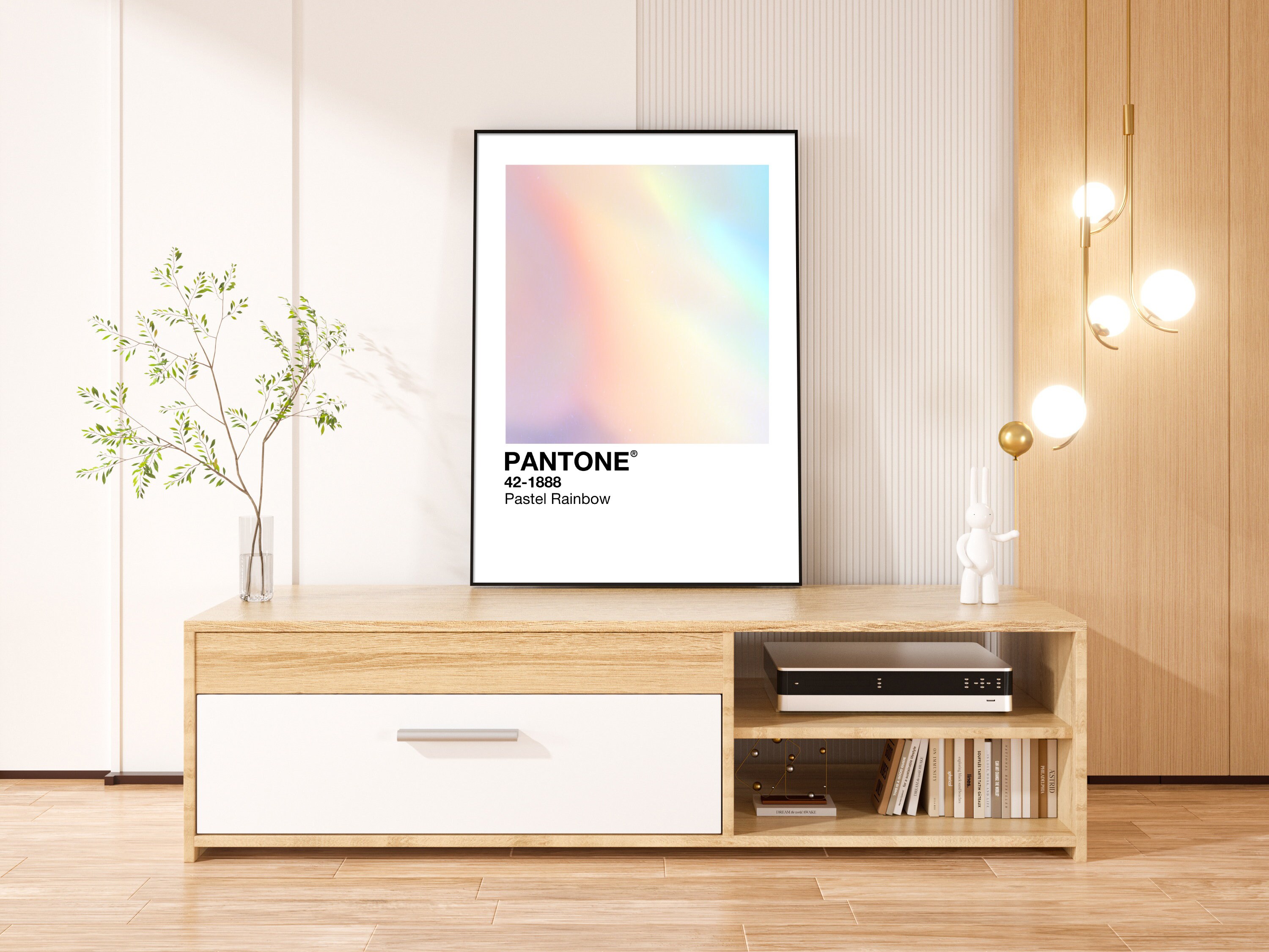 Pantone Wall Art Pastel Rainbow Design Pantone Digital - Etsy