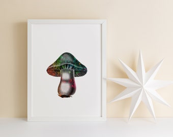 Bunter Pilz Art Print, Pilze Galerie Wand Dekoration (Digitaler Download)