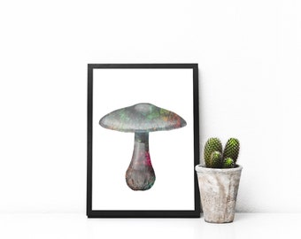 Bunter Pilz Kunstdruck, Pilze Illustration (Digitaler Download)