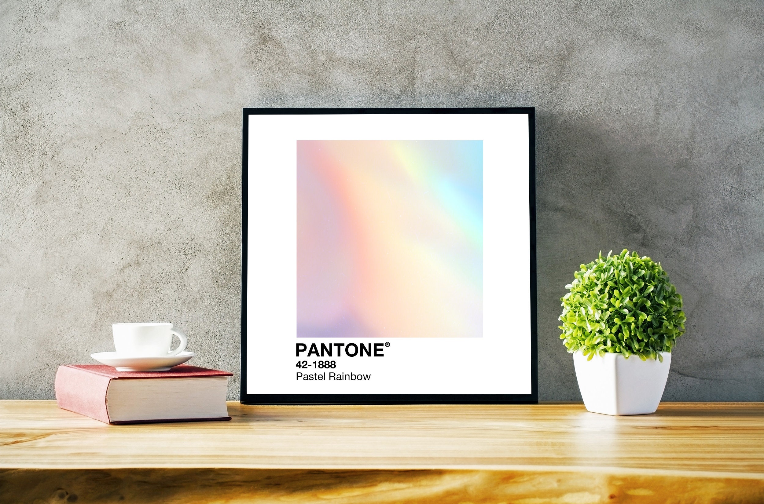 Pantone Wall Art Pastel Rainbow Design Pantone Digital - Etsy