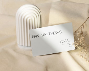 Elegant Minimalist Wedding Place Card Template, Customizable Template, Customizable Wedding Place Card, DIY Printable Wedding Name Card