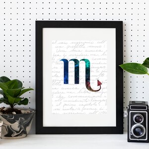Scorpio Wall Art, Scorpio Digital Download, Scorpio Printable, Zodiac Art, Scorpio Digital Print, Zodiac Gallery Wall Print, Scorpio Art