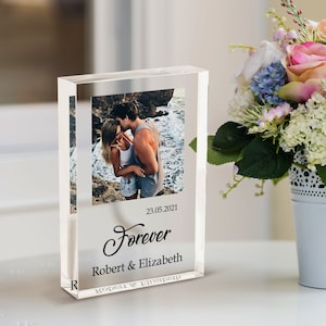Personalised Photo Print Acrylic Block, Picture Acrylic Plaque, Anniversary Gifts for Couples, Wedding Gifts, Christmas Gift, Gift for Her