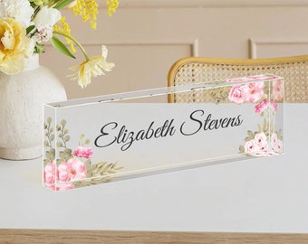 Personalized Desk Name Plate, Lighted Acrylic Nameplate, Desk Accessories, Office Gifts for Boss Coworkers, New Job Gifts