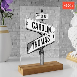 Custom Crossroads Wedding Date Wall Art Gift for Anniversary Housewarming Engagement or Special Occasion