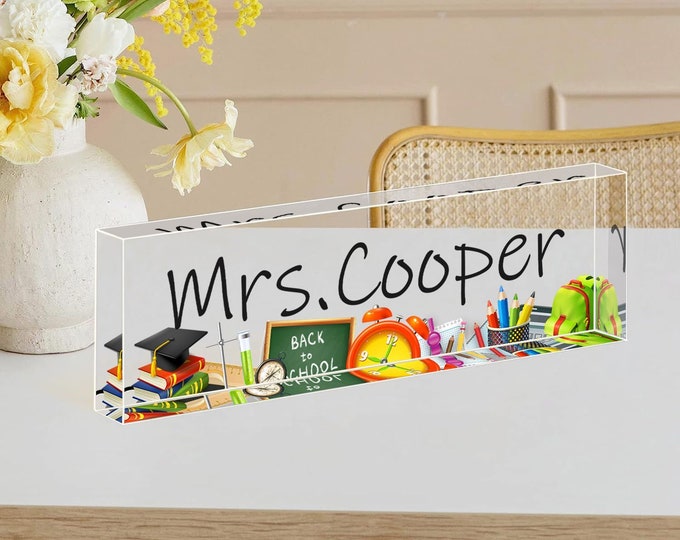 Teacher Desk Name Plate, Name Plate for Desk Gift For Teacher, Personalized Teacher Gifts, Teacher Sign, Teacher Gift For Women,Office Decor