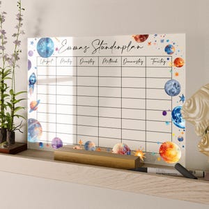 Acrylglas Wochenplaner abwischbar | Wochenplan | wiederverwendbar | Familienplaner |Notizen | Terminkalender | Wandkalender | Montaskalender