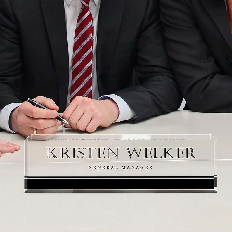 Personalized name plate for desk Nameplate sign Modern office business decor Executive desk name plate Desk name sign for women with sakura image 5