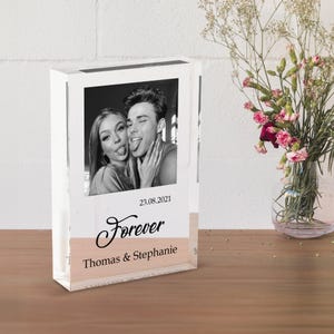 Customized Acrylic Photo Block with Frame - Personalized Photo Collage for Bedroom or Home Decor - Thoughtful Gift for Friend