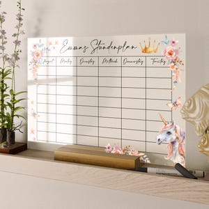 Acrylglas Wochenplaner abwischbar | Wochenplan | wiederverwendbar | Familienplaner | Notizen | Terminkalender | Essensplan | Menüplan  |