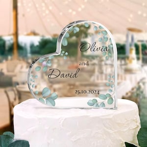 Personalized Wedding Cake Topper / Custom Script Cake Topper for Wedding and Anniversary / Customizable Cake Topper / Gold Silver