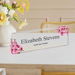 CUSTOM Name Sign, Unique Office Decor Custom Logo, Office Nameplate, Gift for Boss, Boss Lady Gift, Desk Plaque, Personalized Company Logo