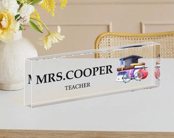 Personalized Teacher Desk Name Plate, Back To School Gift, Name Sign for Desk, Teacher Name Plate, Teacher Gift, Teacher Name Sign