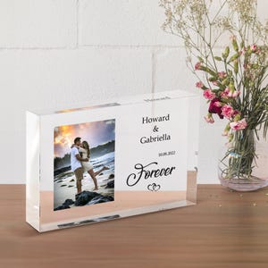 Personalized Acrylic Photo Block - Custom Family Print Gift for Best Friends Sisters Cousins or Aunts-Clear Acrylic Design with Custom Photo