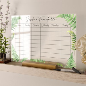 Acrylic Weekly Wall Calendar - Personalized Planner - Acrylic Dry Erase Planner - AHDH Weekly Glass Calendar - Personalized Note Board