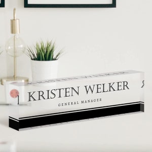 Personalized name plate for desk Nameplate sign Modern office business decor Executive desk name plate Desk name sign for women with sakura image 1