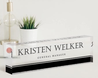 Personalized name plate for desk Nameplate sign Modern office business decor Executive desk name plate Desk name sign for women with sakura