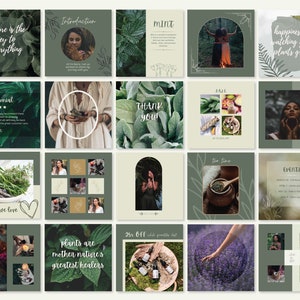 Pu&ograve; includere: Un collage di immagini che promuovono un'attivit&agrave; incentrata sulle piante e la natura. Le immagini mostrano piante, erbe e persone che interagiscono con la natura. Il testo include frasi come "la natura &egrave; la chiave di tutto", "le erbe che amiamo", "le piante sono i pi&ugrave; grandi guaritori della madre natura" e "la felicit&agrave; &egrave; guardare le tue piante crescere".