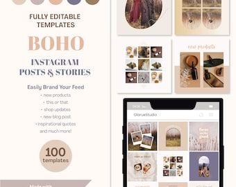 Modelli di post Instagram Boho: citazioni soft per il business (modificabili con Canva)