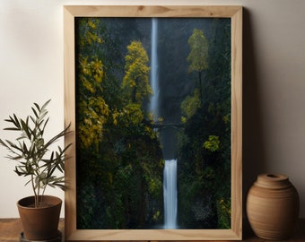 Natuurmuurdecoratie | Multnomah-watervallen | Waterval | Kantoormuurdecoratie | Digitale download | PNG JPG PDF voor posters, afbeeldingen en canvas |