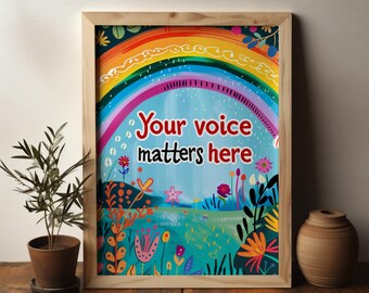 Positive Classroom Message Poster | Therapist Wall Decor | School Psychology | Counseling Poster | Classroom Posters | Downloadable Poster