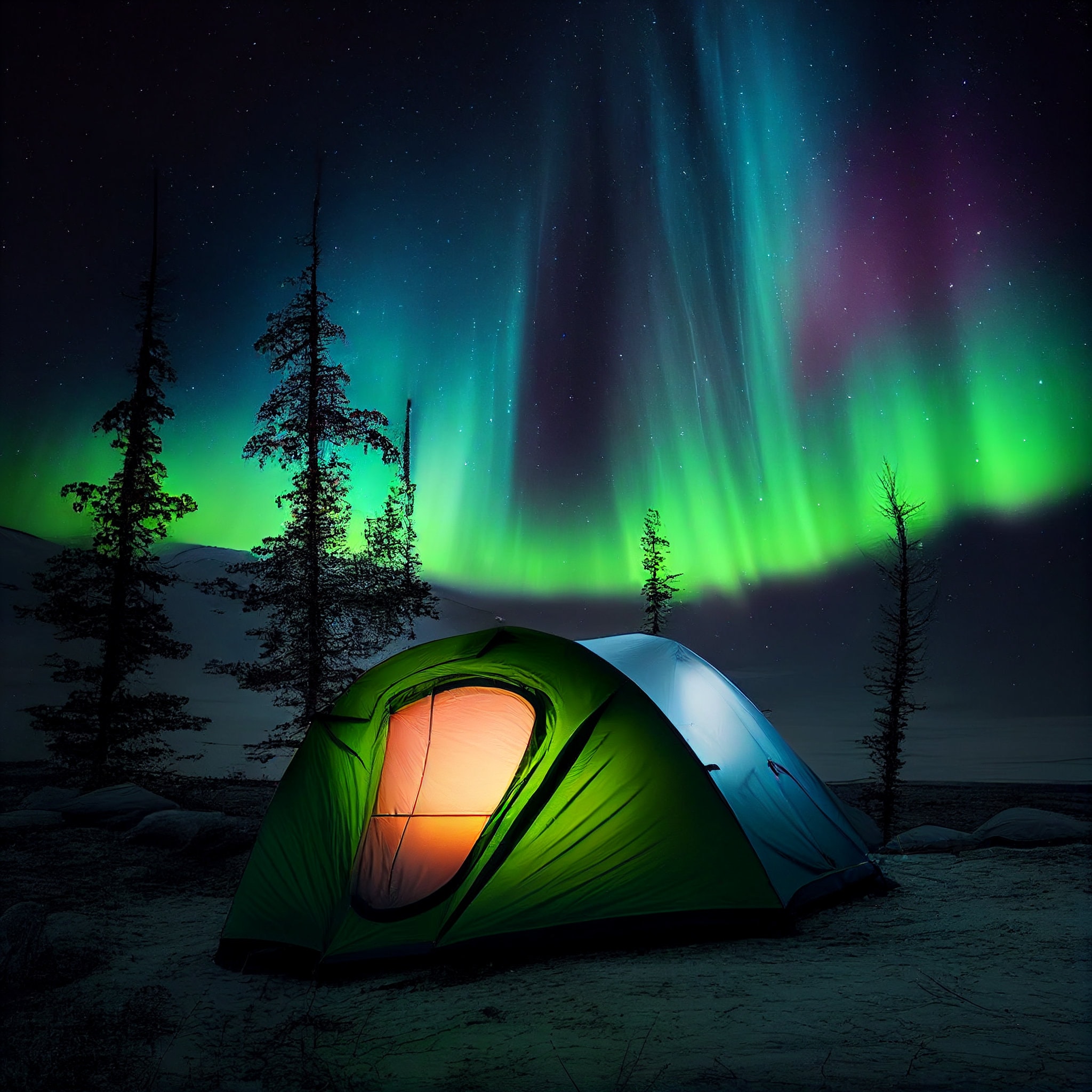 Camping Under The Northern Lights