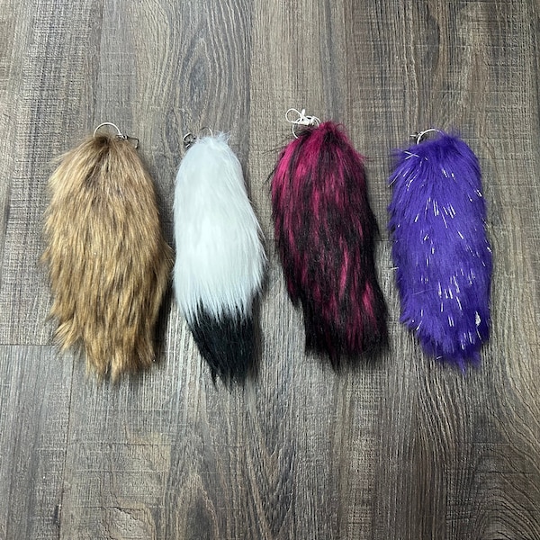 Canine, Wolf, Dog, Fox Furry Tail Keychains