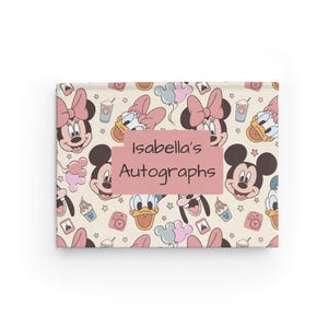 Personalized Disney Autograph Book - Character Signature Notebook, Park Souvenir, Custom Hardcover Memory Book, Theme Park Keepsake
