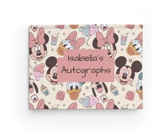 Personalisiertes Disney Autogrammbuch - Charakterunterzeichnungs-Notizbuch, Park-Souvenir, kundenspezifisches Hardcover-Erinnerungsbuch, Freizeitpark-Andenken