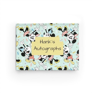 Personalized Disney Autograph Book - Character Signature Notebook, Park Souvenir, Custom Hardcover Memory Book, Theme Park Keepsake - Floral